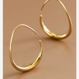 18k gold plated oval drop earrings; nwot